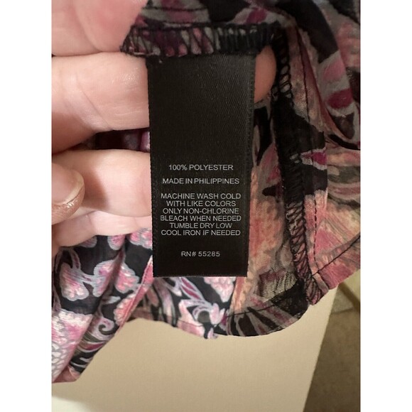 Express Women's Vibrant Floral Colorful Romantic Popover Blouse NWOT Size‎ Small - Picture 4 of 6